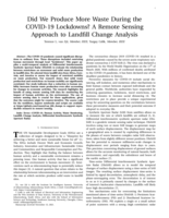 Did we produce more waste during the COVID-19 Lockdowns? A remote sensing Approach to landfill change analysis