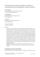 Contrasting motivation and learning strategies of ex-mathematics and ex-mathematical literacy students