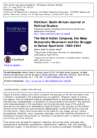The Natal Indian Congress, the Mass Democratic Movement and the struggle to defeat Apartheid : 1980-1994