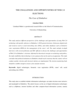 The challenges and opportunities of Web 2.0 elections the case of Zimbabwe