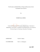The prevalence and health effects of fungi and mycotoxins in food commodities from Cameroon
