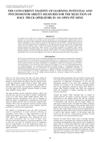 The concurrent validity of learning potential and psychomotor abilty measures for the selection of haul truck operators in an open-pit mine.