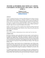 Income as spurring self-efficacy among university students in Cape Town - South Africa