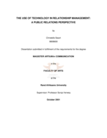 The use of technology in relationship management: a public relations perspective.