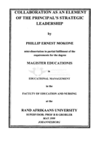 Collaboration as an element of the principal's strategic leadership