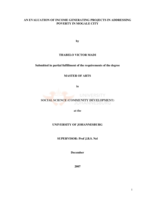 An evaluation of income generating projects in addressing poverty in Mogale City