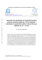 Search for the production of a long-lived neutral particle decaying within the ATLAS hadronic calorimeter in association with a Z boson from pp collisions at √s = 13 TeV