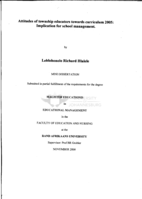 Attitudes of township educators towards curriculum 2005 : implication for school management