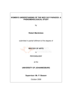 Women's understanding of the "Nice guy paradox": a phenomenological study