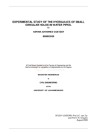 Experimental study of the hydraulics of small circular holes in water pipes