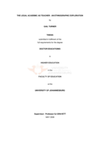 The legal academic as teacher : an ethnographic exploration