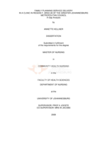 Family planning service delivery in a clinic in Region F, area 28 of the greater Johannesburg Metropolitan Council: a gap analysis