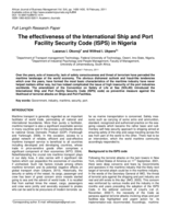 The effectiveness of the International Ship and Port Facility Security Code (ISPS) in Nigeria