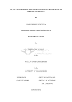 Facilitation of mental health of women living with borderline personality disorder
