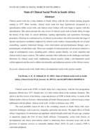 State of clinical social work in South Africa