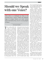 Should we speak with one voice?