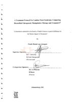 A treatment protocol for lumbar facet syndrome, comparing diversified chiropractic manipulative therapy and Traumeel S®