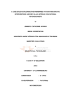 A case study exploring the preferred psychotherapeutic interventions used by Black-African educational psychologists