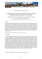 Exploratory factor analysis of employee’s actions towards health and safety compliance in construction