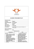 Academic programme policy