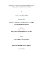 Current awareness services for web-based scholarly information sources