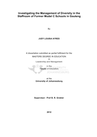 Investigating the management of diversity in the staffroom of former model C schools in Gauteng