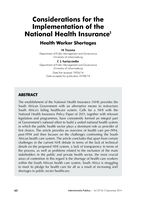 Considerations for the implementation of the National Health Insurance