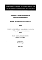 Underwriting guidelines for genetic testing with special reference to the relevant ethical aspects