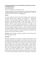 Social Exchange Influences on ethical leadership and employee commitment in a developing country