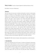 Towards an integrated approach to health and medicine in Africa
