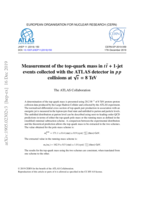 Measurement of the top-quark mass in t ¯t + 1-jet events collected with the ATLAS detector in p p collisions at p s = 8 TeV