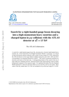 Search for a right-handed gauge boson decaying into a high-momentum heavy neutrino and a charged lepton in p p collisions with the ATLAS detector at p s = 13 TeV