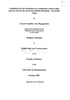 Guidelines for the formation of a community conservation and eco-tourist site on the KwaNibela Peninsula - KwaZulu-Natal