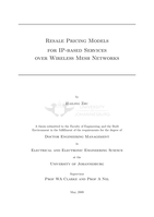 Resale pricing models for IP-based services over wireless MESH networks