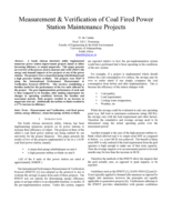Measurement & verification of coal fired power station maintenance projects