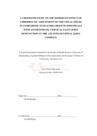 A crossover study on the immediate effect of chiropractic adjustment on the visual fields in comparison to placebo group in individuals with asymptomatic cervical facet joint dysfunction at the atlanto-occipital joint complex