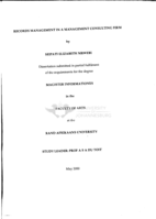 Records management in a management consulting firm