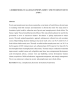 A hybrid model to alleviate unemployment and poverty in South Africa