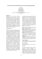 The adverse effect of psychological contract breach on psychological capital