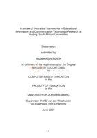 A review of theoretical frameworks in educational information and communication technology research at leading South African Universities