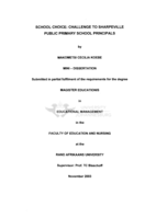 School choice : challenge to Sharpeville public primary school principals