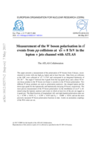 Measurement of the W boson polarisation in t t¯ events from pp collisions at √s = 8 TeV in the lepton + jets channel with ATLAS