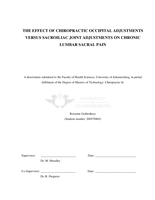 The effect of chiropractic occipital adjustments versus sacroiliac joint adjustments on chronic lumbar sacral pain