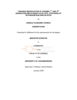 Towards modification of Grubbs 1st and 2nd generation metathesis catalysts: synthesis of ruthenium building blocks