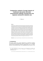 Comparative analysis of energy impacts of traditional and partly electronic environmental auditing.