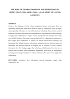 The role of information flow and technology in supply chain collaboration – a case study of Logwin logistics