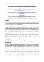 An integrated process framework for engineering endeavours