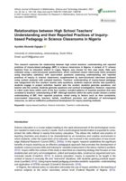 Relationships between High School Teachers’ Understanding and their Reported Practices of Inquiry-based Pedagogy in Science Classrooms in Nigeria