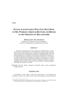 Please acknowledge what you have done to me : working through rupture and repair in the therapeutic relationship