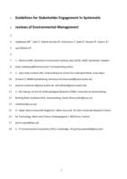 Guidelines for stakeholder engagement in systematic reviews of environmental management